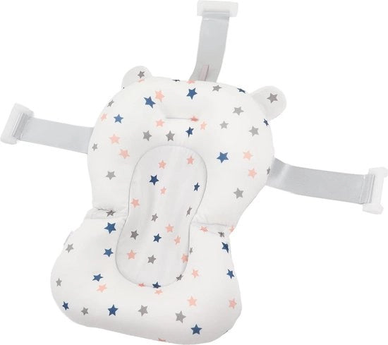 Cuscino di sostegno per doccia per neonati, opzionale, pieghevole e regolabile, con supporto per la doccia, per bambini, colore bianco
