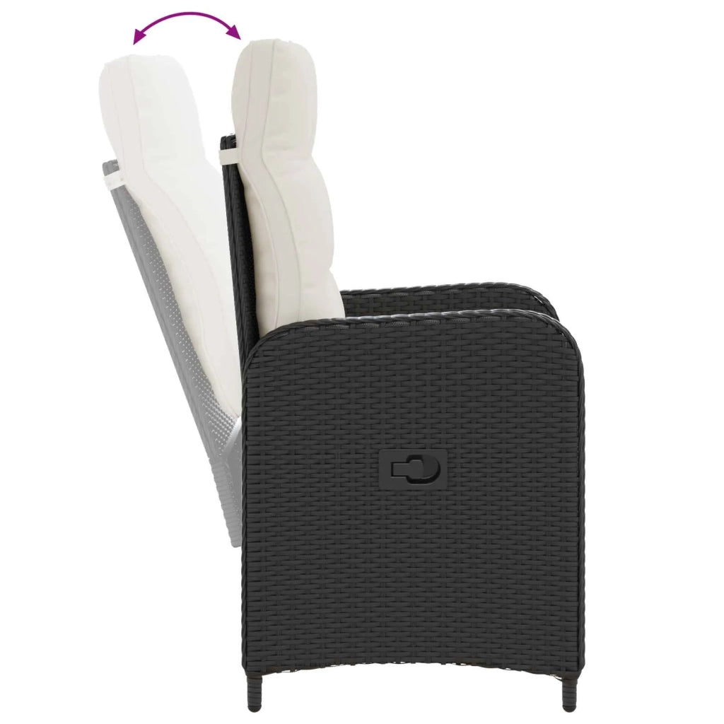 Set da pranzo per esterni 5 pz Nero e Bianco Crema 3422270