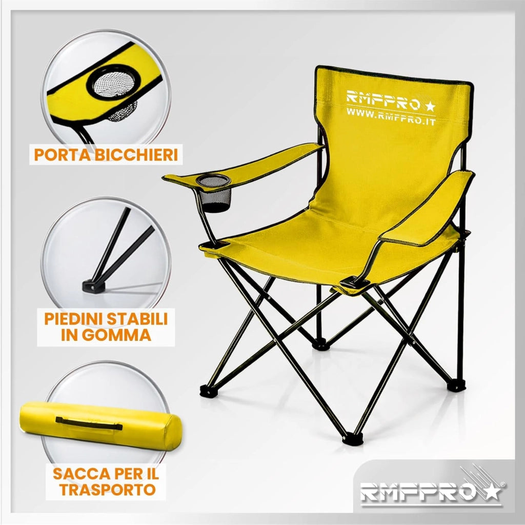 RMF PRO SET 4 SEDIE DA CAMPEGGIO GIALLA