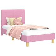 Struttura letto Bambini | Letto Infantile | Lettino con testata Rosa 80 x 160 cm Tessuto