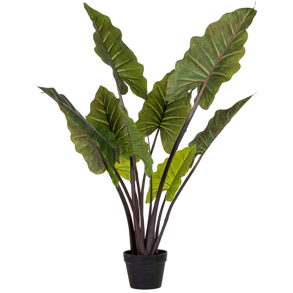 Albero artificiale decorativo verde con 11 foglie verde 80x70x120