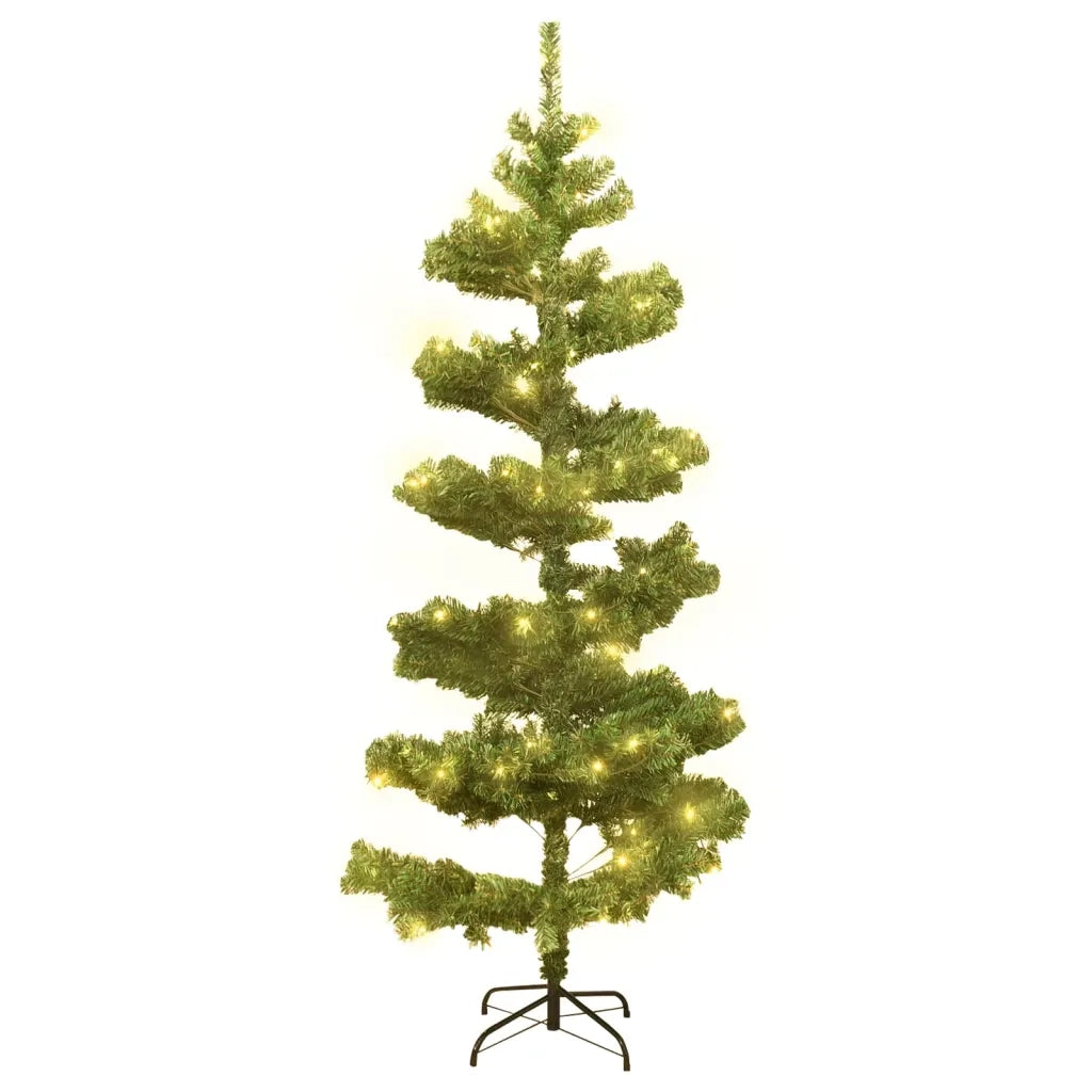 Albero di Natale Preilluminato con Vaso Verde 150 cm in PVC 344650