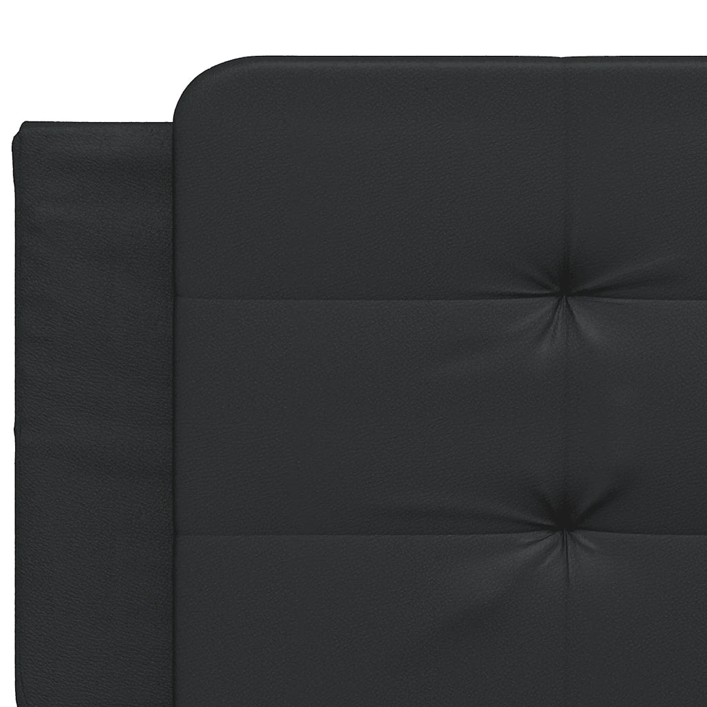 Letto matrimoniale | Letto per adulti | Giroletto senza Materasso Zadar Nero 200x200 cm in Similpelle
