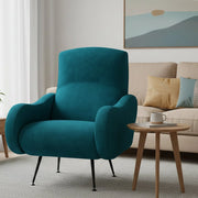 Poltroncina Lasnigo, Poltrona Braccioli Made in Italy, 70x100x98h cm Azzurro