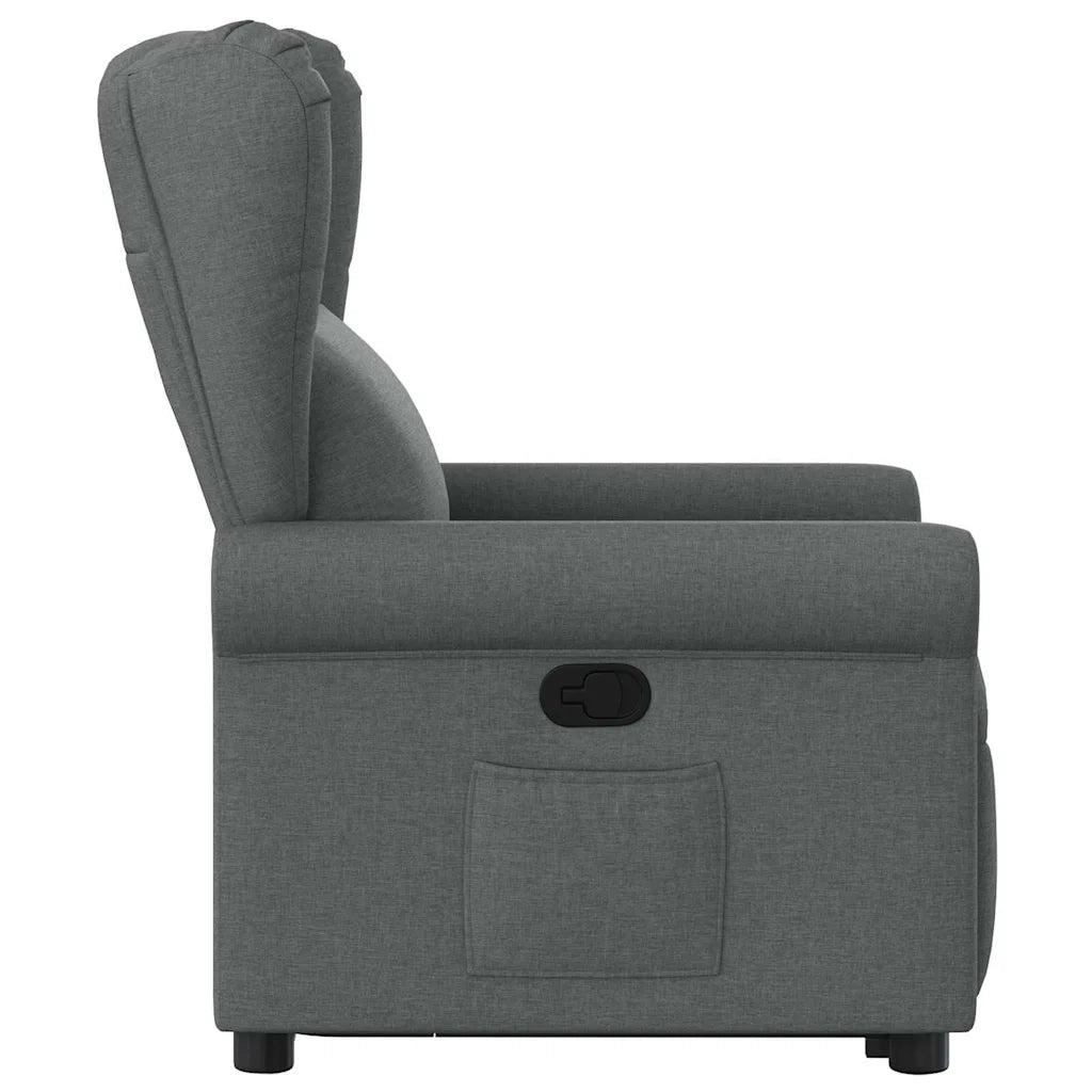 vidaXL Poltrona Alzapersona Reclinabile Grigio Scuro in Tessuto
