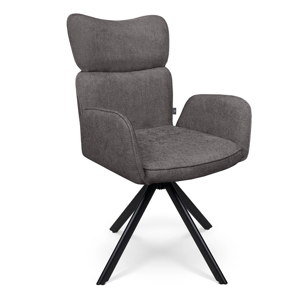 Sedia ufficio in tessuto, poltrona girevole grigio antracite – Oslo