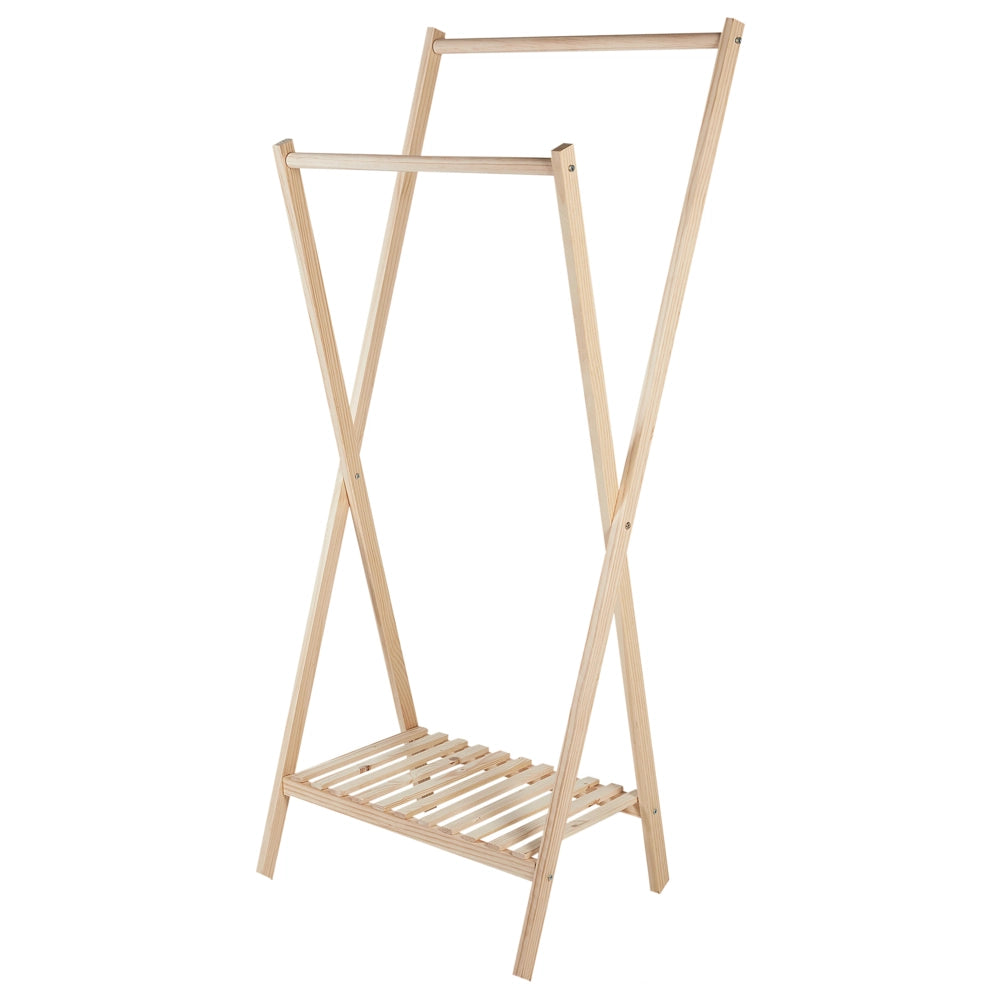 Appendiabiti in marrone chiaro di abete 155 cm