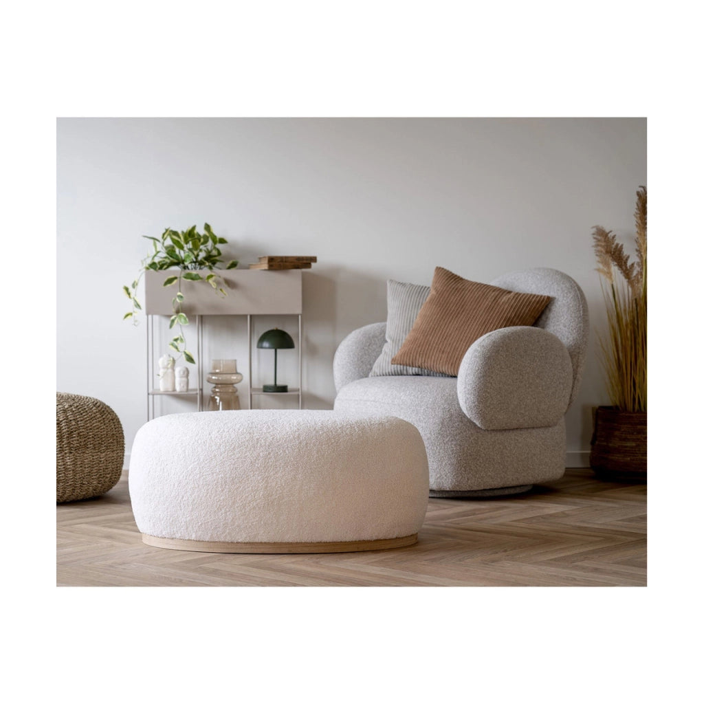 Pouf Manhattan, Bianco, Poliestere, 88,5x54,5x36 cm