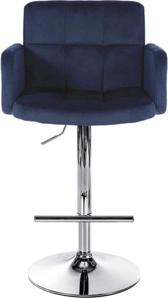Set di 2 sgabelli da bar Los Angeles in velluto blu,cromo