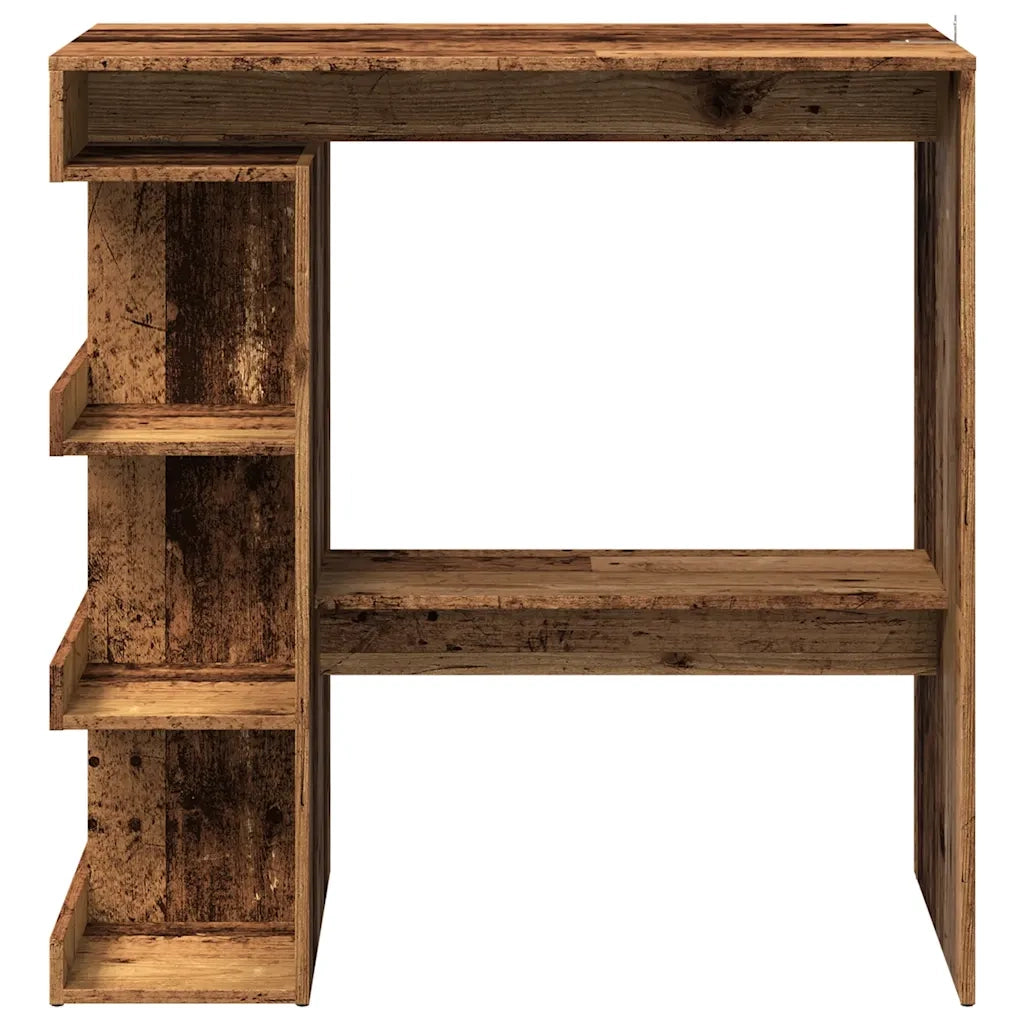 Tavolo Bar con Ripiani Legno Antico 100x50x101,5 cm Truciolato 856758
