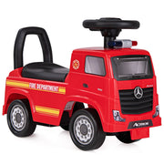 Camioncino a pedali per bambini 2 anni + con musica e clacson, Giocattolo seduto e scivolato con volante Rosso-Macchinine giocattoli