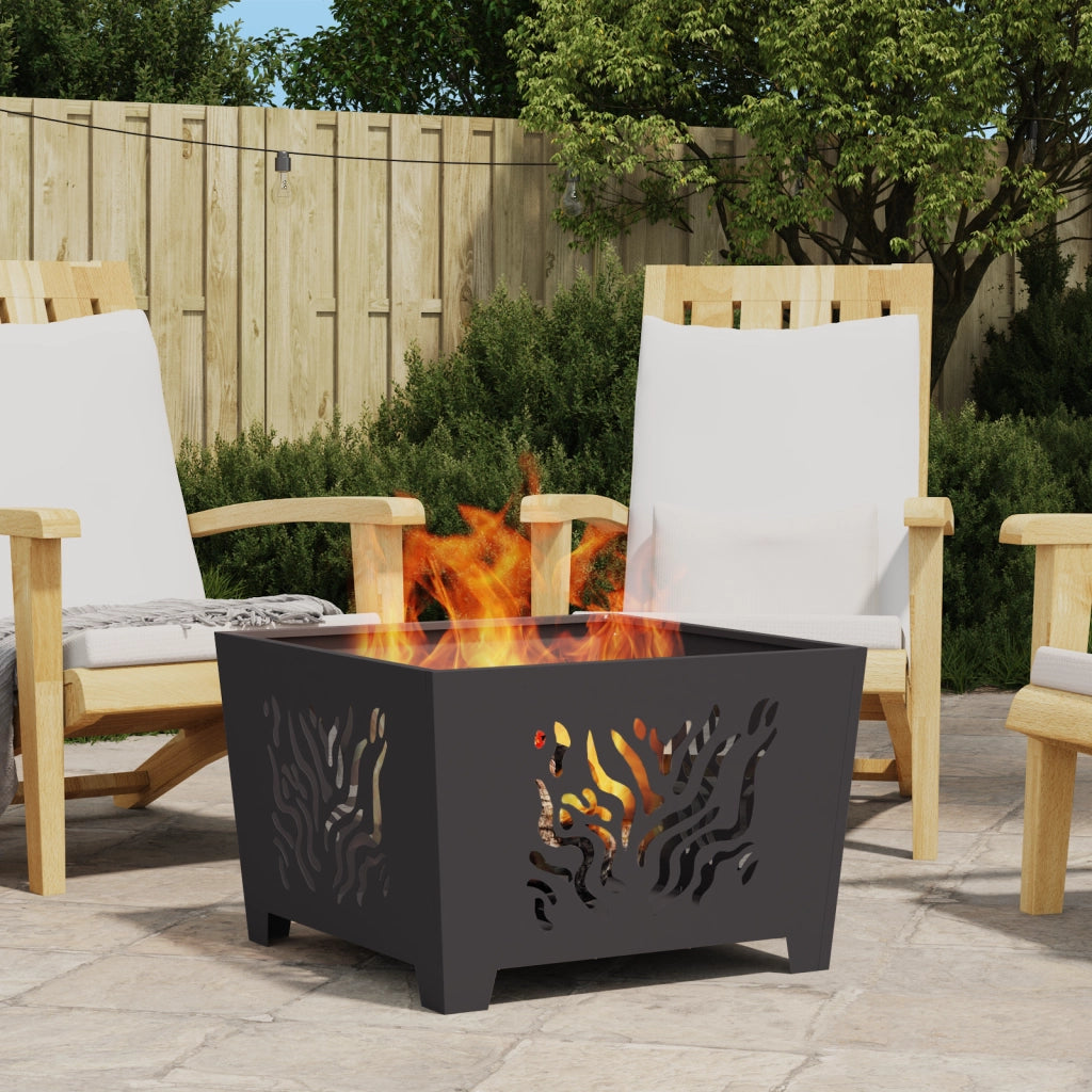 Braciere Quadra Nera 60x60x40 cm Acciaio