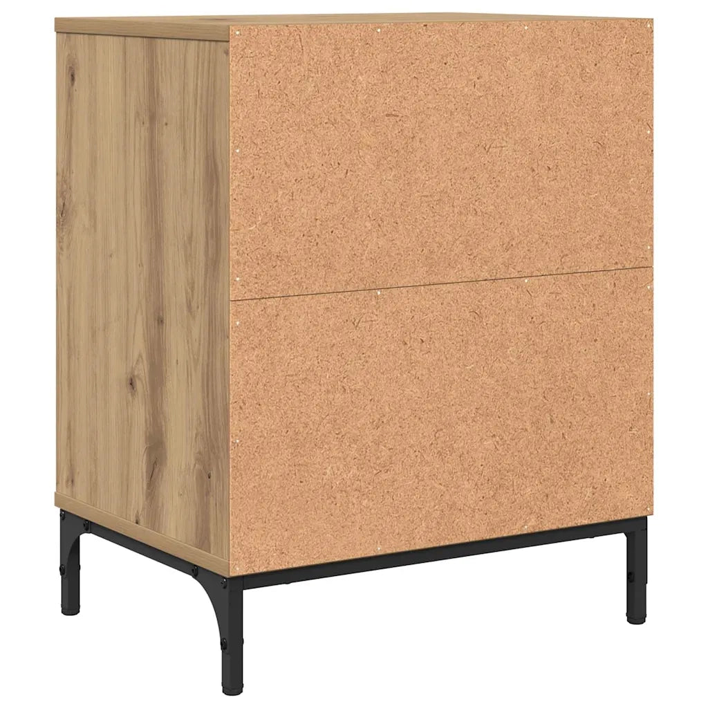 Set di 2 Comodini | Armadio da Notte | Mobiletto da notte rovere artigianale 49 x 36 x 61 cm