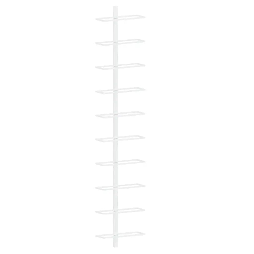 Portavini da Parete per 10 Bottiglie Bianco in Metallo 340904