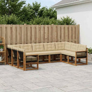 Set di divani da esterno 9 pz Naturale e Beige 3382209