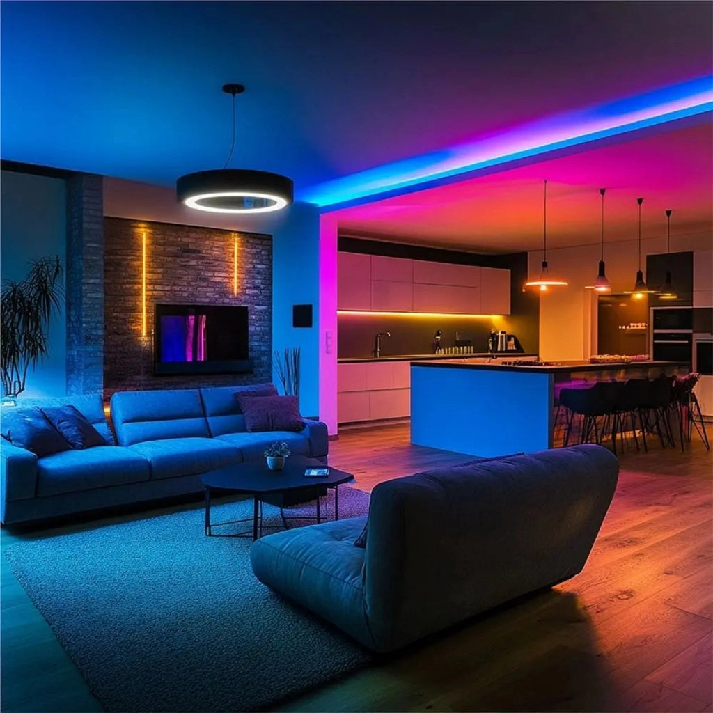 Kit Striscia Led Neon Flex RGB Magic Smart 3W/m 5m 30LED/m USB 5V con Telecomando e Bluetooth App LotusLamp SKU-24050