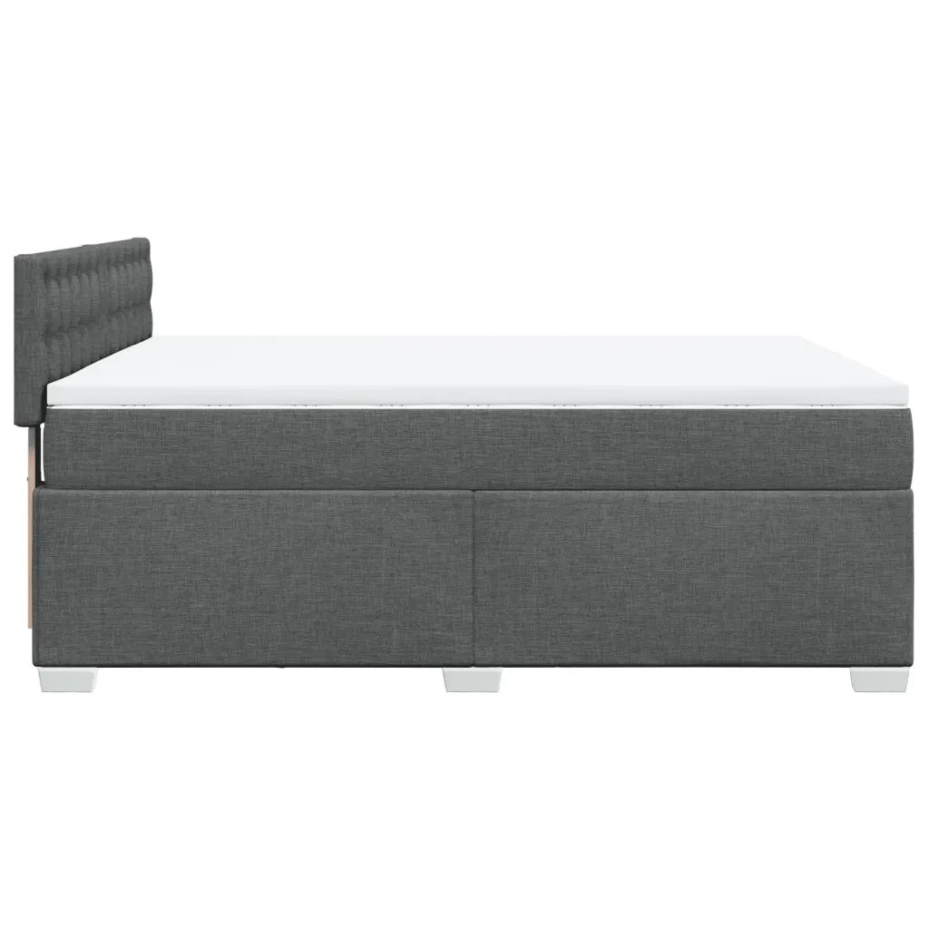 Giroletto a Molle con Materasso Grigio Scuro 140x200cm Tessuto