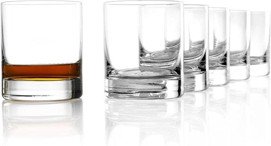 Set di 6 bicchieri di cristallo per whisky D.O.F. New York Bar - Bicchieri di cristallo lussuosi per whisky, bourbon e cocktail - Resistenti al lavastoviglie e stili duraturi