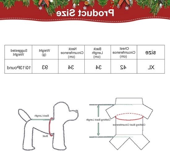 Tuta per cani piccoli - Vestito per cuccioli - Camicia per cani flessibile - Maglia con cappuccio - XL