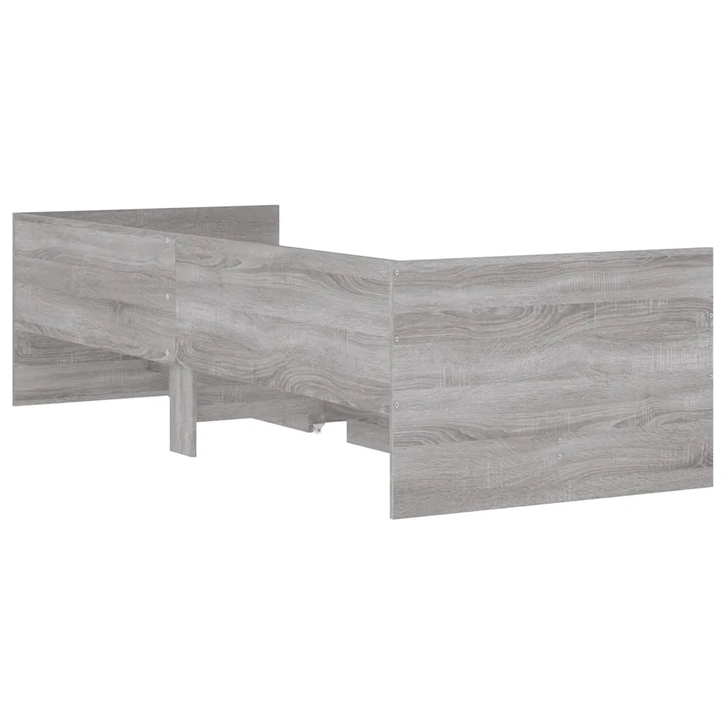 Letto singolo | Letto per adulti | Giroletto con Cassetti Grigio Sonoma 90x190 cm