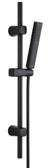 Set doccia saliscendi nero – doccetta a pioggia, sistema anticalcare e design minimalista