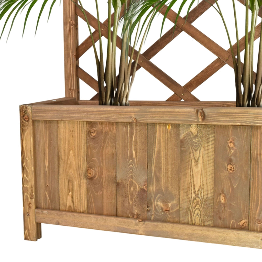 Dorothy - Fioriera in legno di cedro impregnato con spalliera H180 cm - ebony