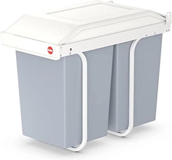 Sistema di Doppia Separazione Rifiuti per Cucina, 2 x 14 Litri, Con Imbottigli Impianti di Raccolta, Contenitore di Raccolta Integrato