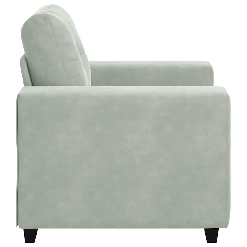 Divano Sedia-Poltrona-Sofa Relax Grigio Chiaro 60 cm Velluto 472890