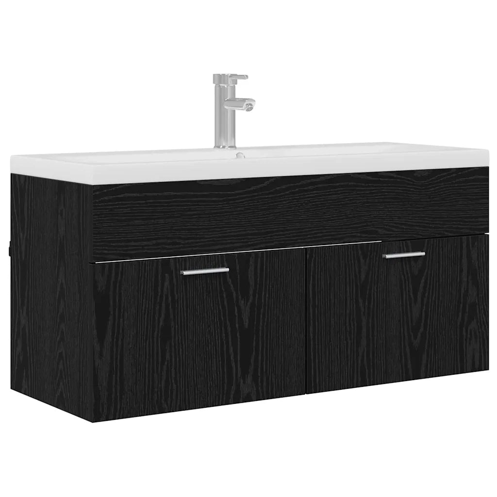 Mobile da Bagno con porta Rovere Nero 100 x 38,5 x 46 cm 3416196