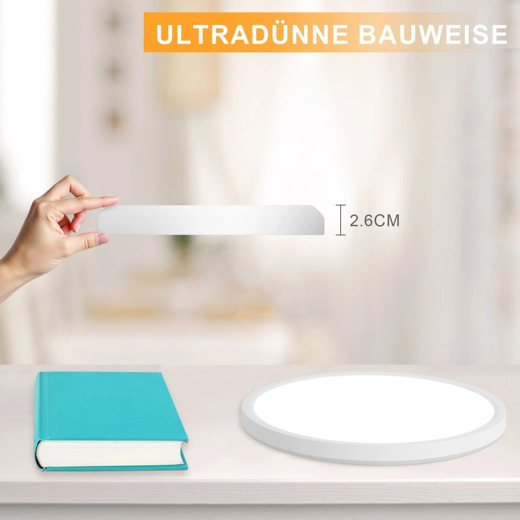 ZMH Lampada da soffitto plafoniera LED minimalista 15W bianca 18cm per bagno cucina
