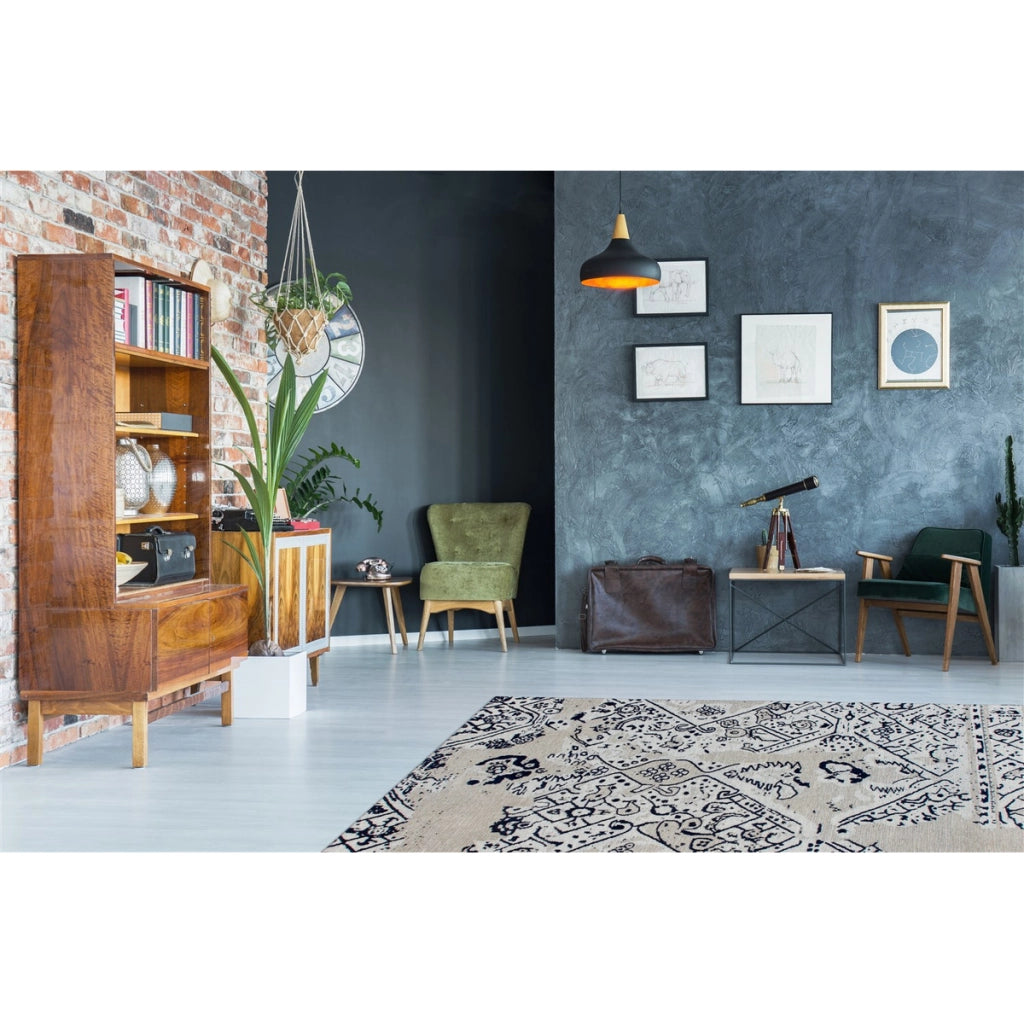 Tappeto River 110 Vintage Grigio e Nero