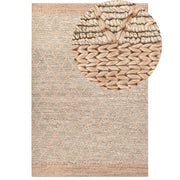 Tappeto Runner Beige Juta 200 x 300 cm Motivo geometrico Tessuto a mano Boho Corridoio Camera da letto