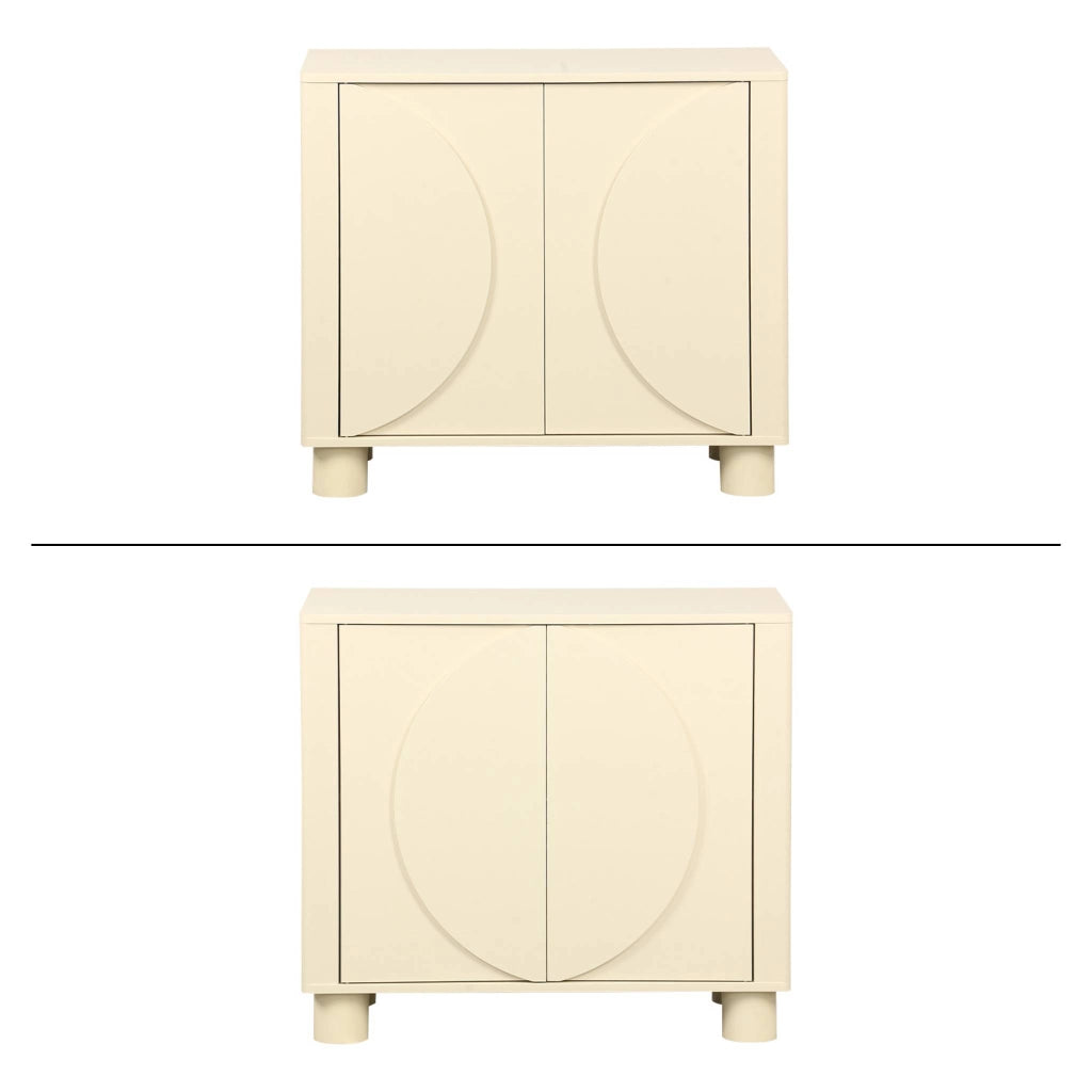 Credenza esotica effetto legno di mango 2 ante, 80cm, beige