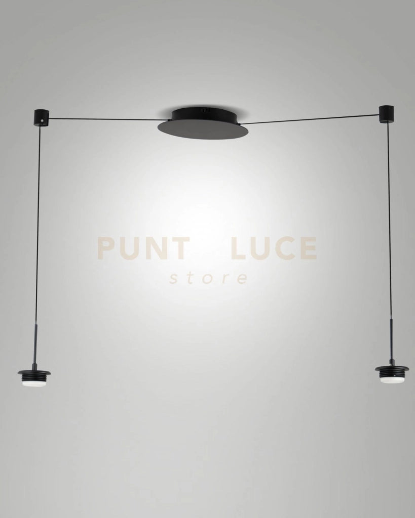 3804-42-101 MONTATURA NERA COMPLETA CAVO SPOSTABILE CCT 2700K - 3000K - 4000K - 16W - 1500 lm DIMMERABILE 2 LUCI