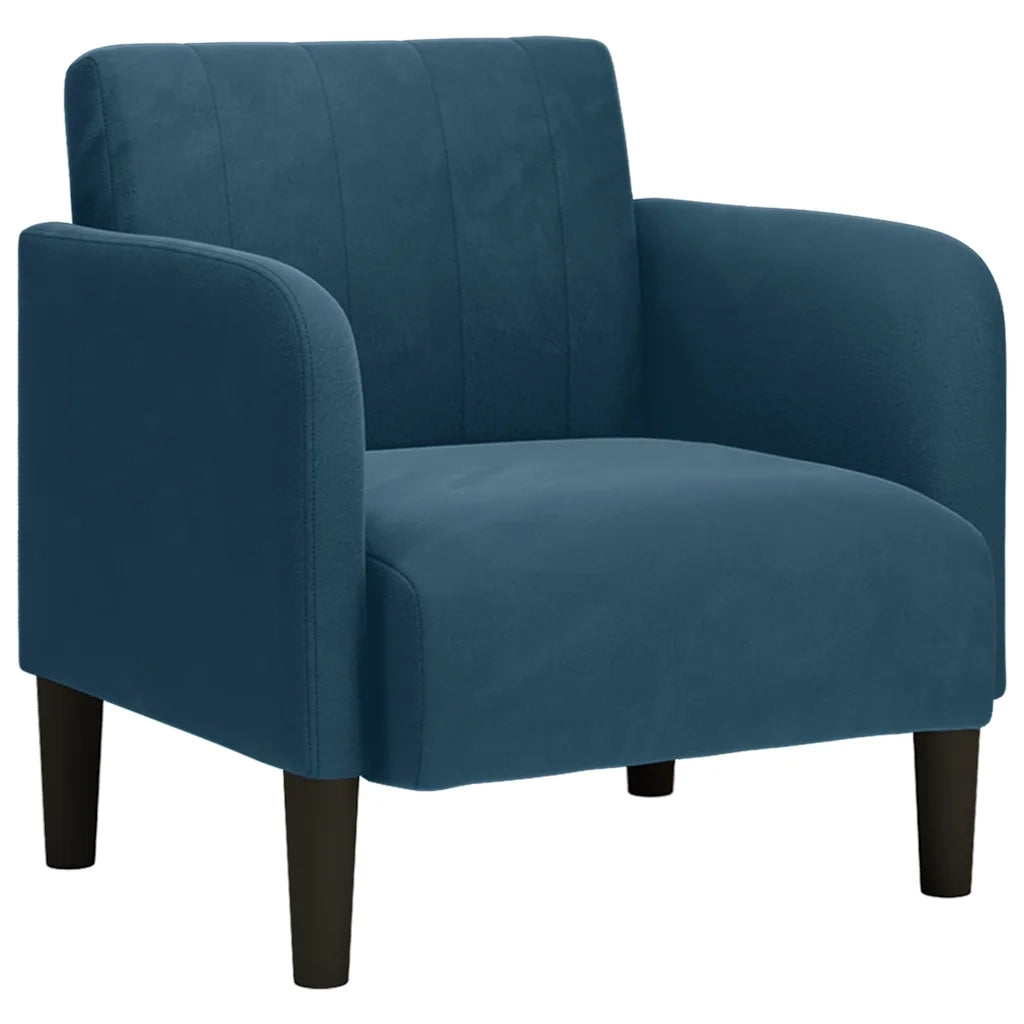 Divano Sedia con Braccioli Blu 54 cm in Velluto