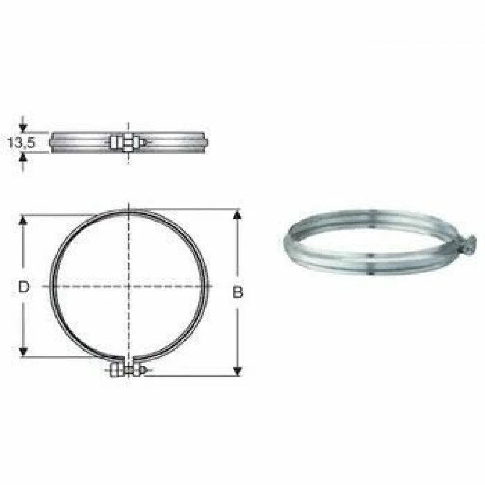 Inox mono parete aisi 316 fascet ta di bloccaggio d.130 b08xb3fs8