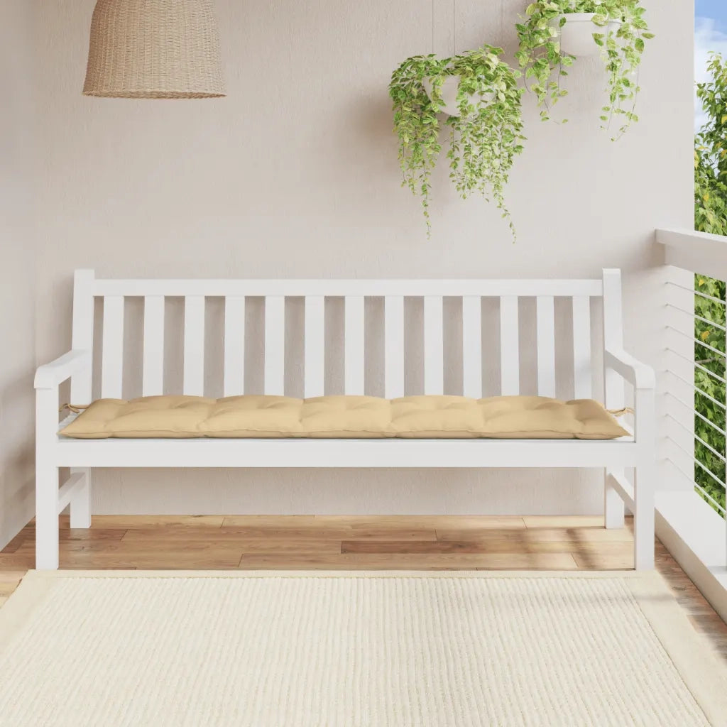 Cuscino Panca da Giardino-Cuscini per panchina da esterno Beige M¨¦lange 180x50x7 cm in Tessuto