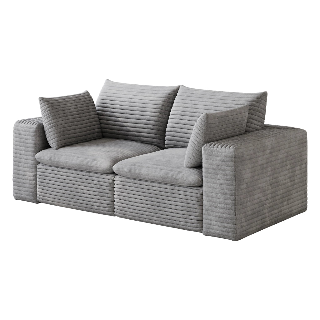 Divano Cloud 180 cm ¨C MINIMAL ¨C Velluto a Coste Grigio Scuro, Imbottito, Senza Montaggio