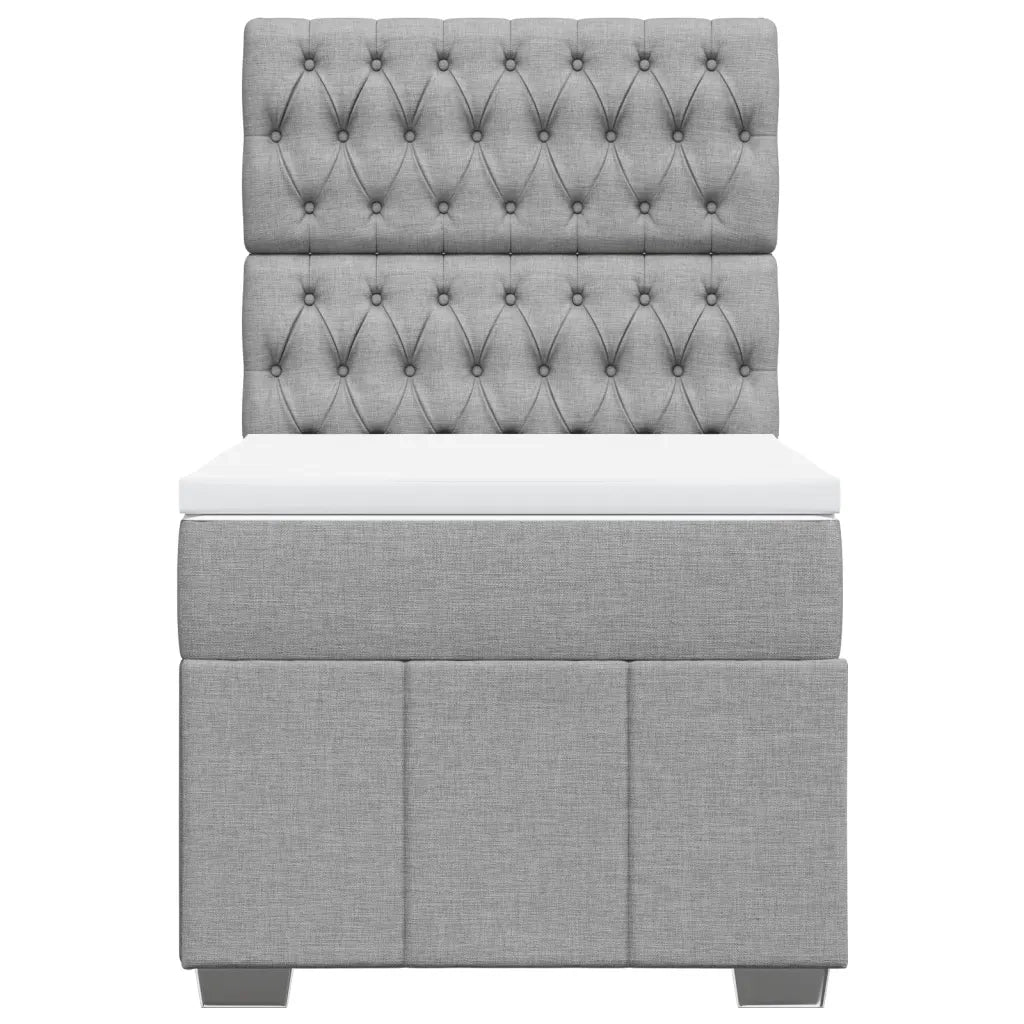 Giroletto a Molle con Materasso Grigio Chiaro 80x200 cm Tessuto
