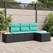 Set di divani 4 pz Nero [Sintetico]: Rattan in Polipropilene 3347016