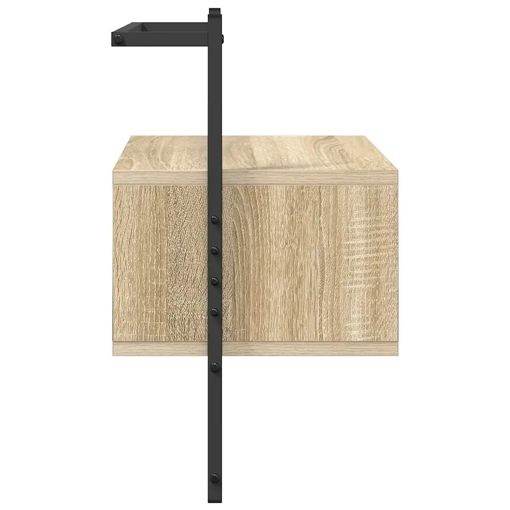 Comodini a Muro 2 pz-Set di 2 Tavolino da notte Rovere Sonoma 35x30x51cm Legno Multistrato