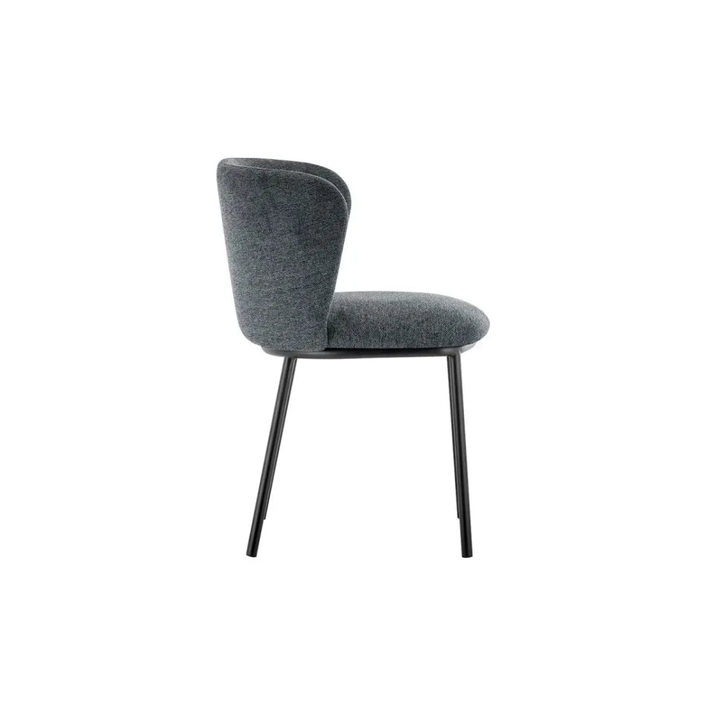 Sedia ARTHUS – Tessuto grigio scuro – Struttura metallo nero – H76 x L52 x P54 cm
