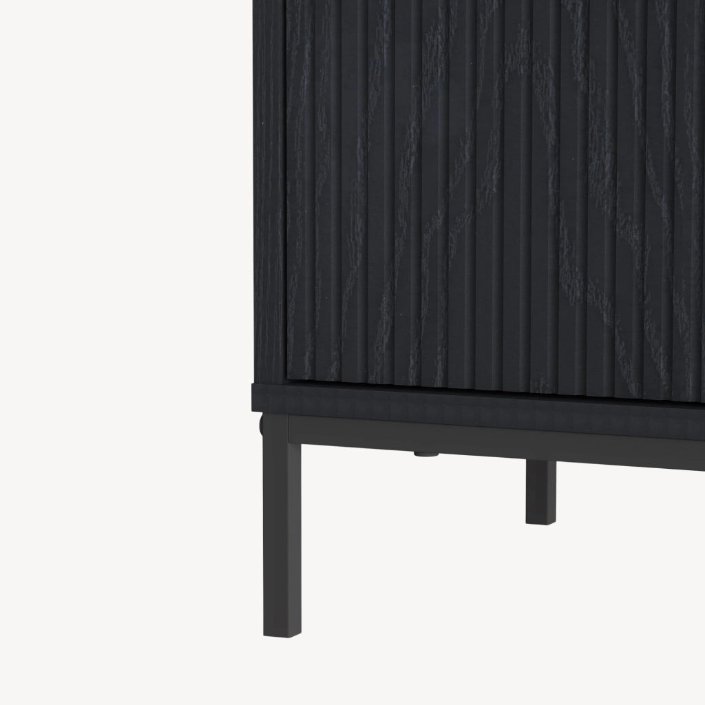 Cassettiera Nykapin Comò a 3 Cassetti 80 x 80 x 40 cm - Nero [en.casa]