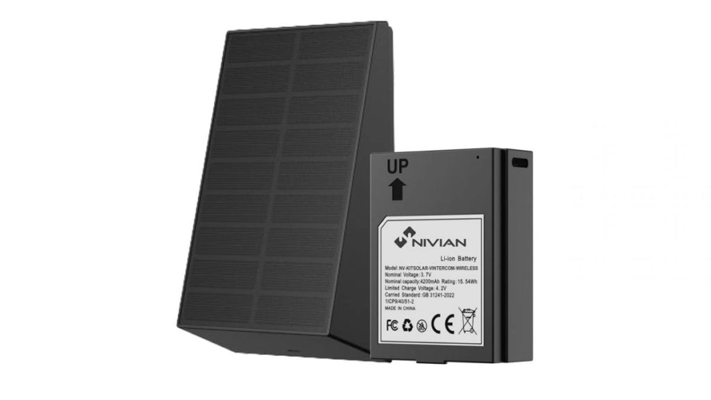 Nivian NV-KITSOLAR-VINTERCOM-WIRELESS Kit Pannello Solare con Batteria per Videocitofono WiFi HaLow