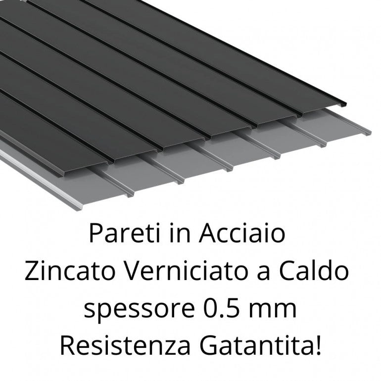 Casetta in Metallo Palladium Duramax 8'x6' a una porta 249x209x231 cm colore grigio