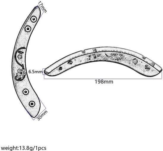 Supporto per chitarra in self-adesivo - 19,8 x 3 x 0,65 cm - Facile da montare - Adesivi con nastro di cartone