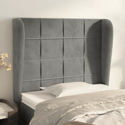 Testiera ad Orecchio Grigio Chiaro 83x23x118/128 cm in Velluto 3117986