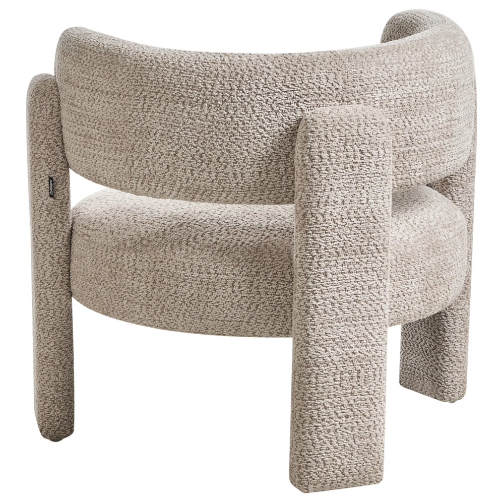 Set da salotto a 4 posti, rivestimento in ciniglia di poliestere beige chiaro, sedute moderne e comode, schienale ricurvo, stile scandinavo