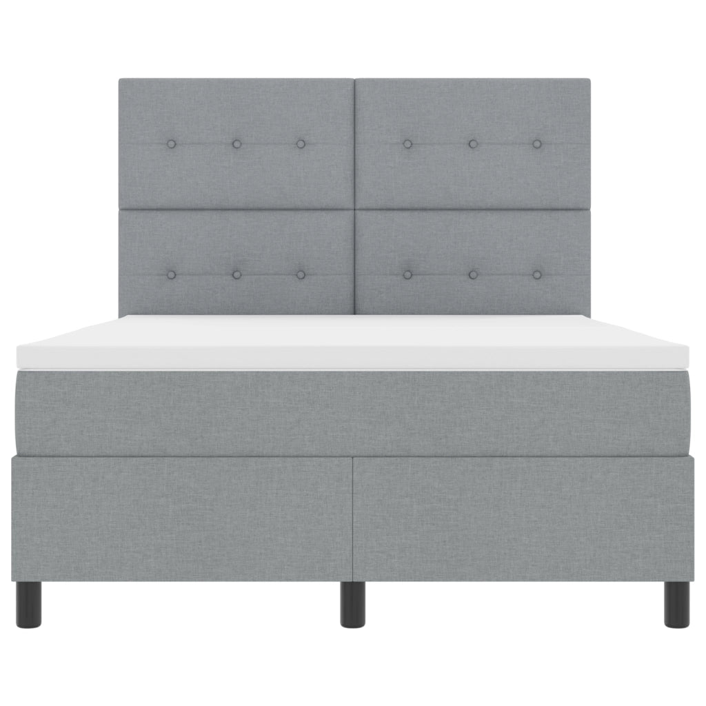 Letto con Rete con Materasso Grigio Chiaro 140x200 cm Tessuto