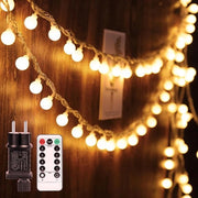 Fili di luce con 100 led 13 m 8 modalità regolabili per uso interno ed esterno - illuminazione per feste con presa - illuminazione per Natale matrimoni festa di giardino